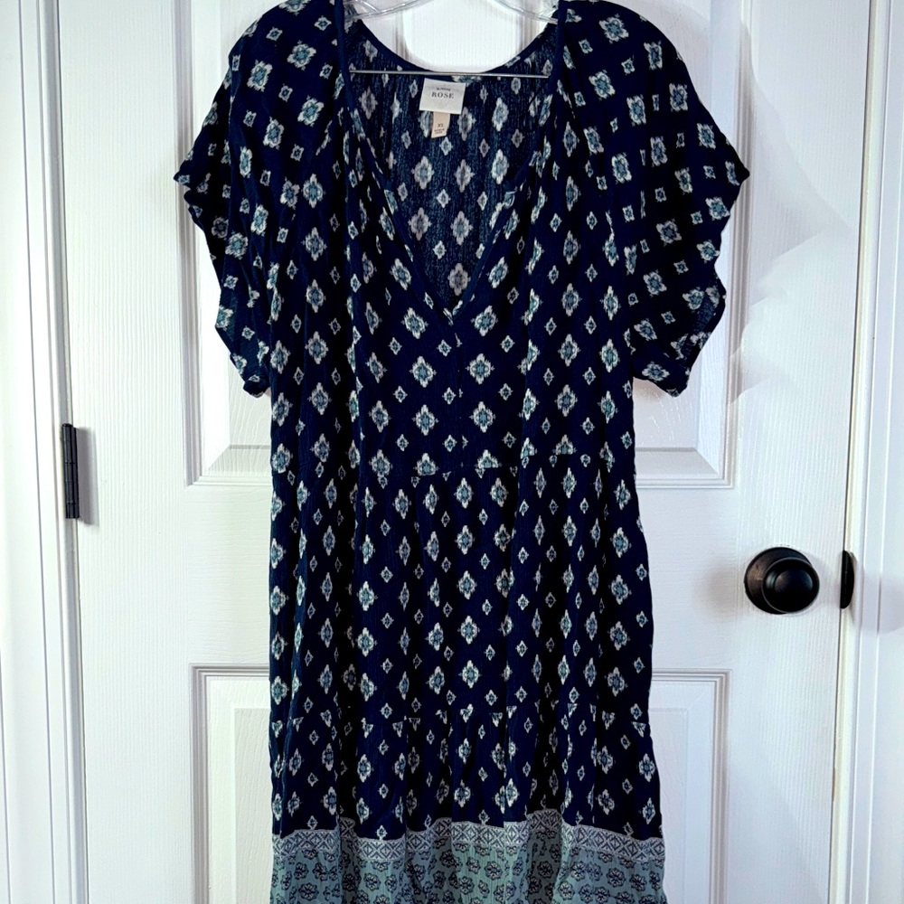 Knox Rose Navy and White Patterned Dress